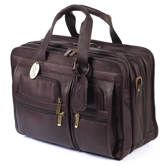 Claire Chase 💼 Genuine Leather JUMBO EXECUTIVE BRIEFCASE in Black - Picture 13 of 13